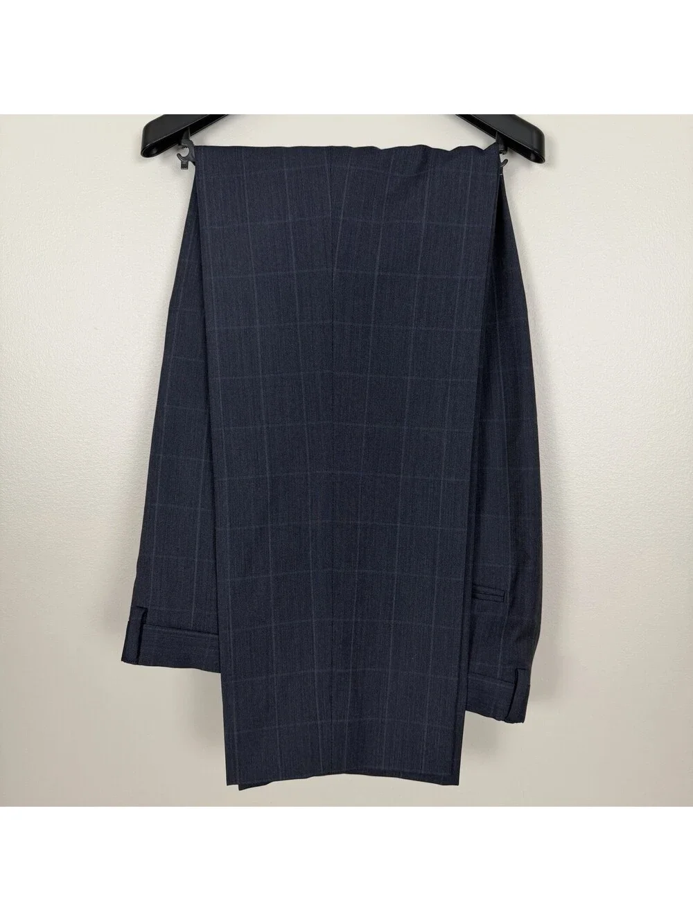 Jos A Bank Signature Gold Suit Men’s 44L 38W Grey Windowpane Plaid Wool Tailored
